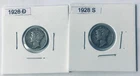 New Listing2 Silver Mercury Dimes From 1928 D&S