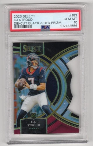 Cj Stroud 2023 Select Die-Cut Red & Black Prizm PSA 10 Texans Rookie #183