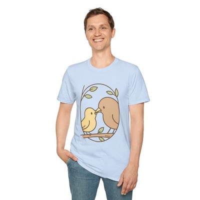 Unisex Softstyle Whimsical Bird T-Shirt | Cute Nature