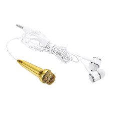 Uxcell Mini Microphone, Small Portable Microphone With Earphone, For Singing Re