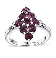 J Francis Embellished with Foilback Amethyst Crystal by Swarovski Ring Size 7
