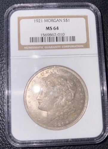 1921 Morgan Silver Dollar $1 NGC MS64 