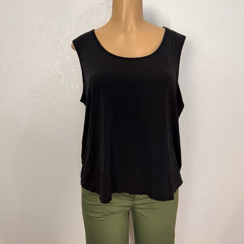 Eileen Fisher Black 100% Silk Basic Tank Top Shirt Womens Plus Sz 1X Casual Cami - Picture 4 of 12