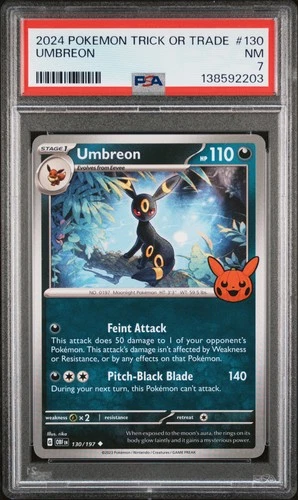 2024 POKEMON TRICK OR TRADE #130 UMBREON PSA 7