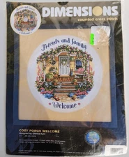 Dimensions Cozy Porch  Counted Cross Stitch Kit #35025 Friends & Family Welcome