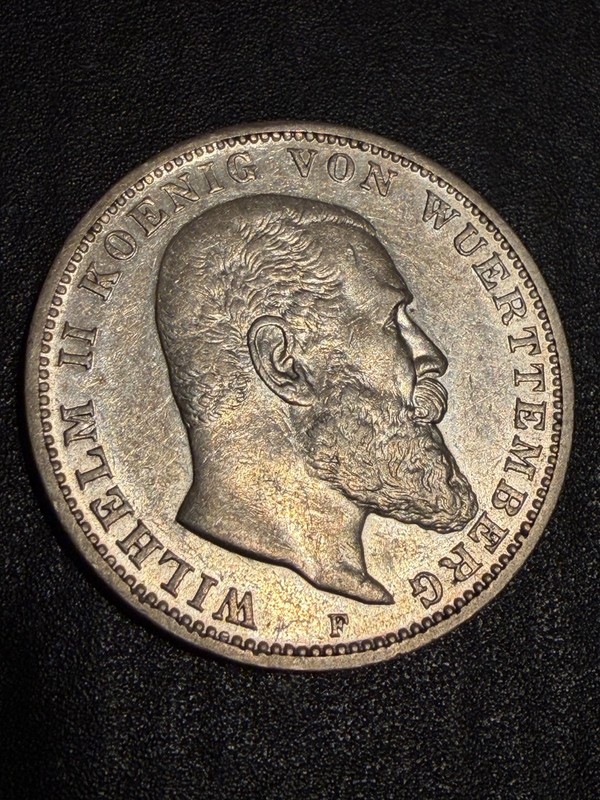1912-F  German States  WÜRTTEMBERG  3 Mark  KM# 635  lot # 2227