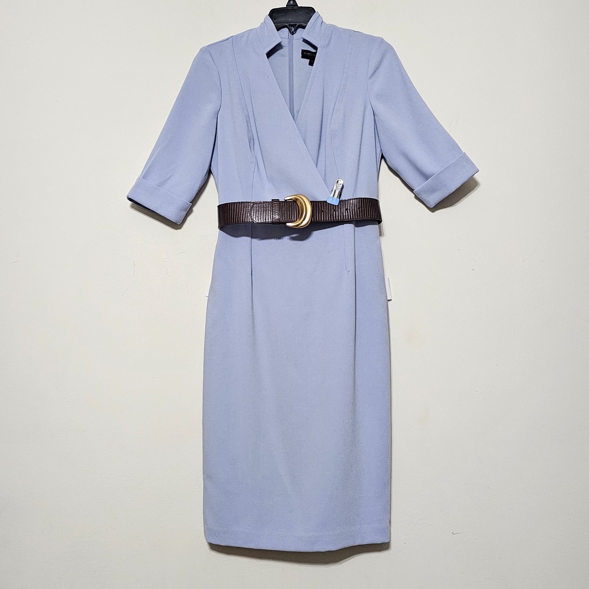 green emerald velvet dress Donna Karan Women's The Modern Travel Midi Fit and Flare Dress in Khaki Green main image 1