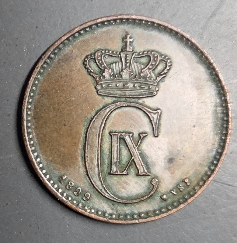 1889 Denmark  2 ore Old world coin 🇩🇰🇩🇰