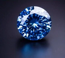 6.00 CT Round Cut Natural Blue Color Loose CVD Diamond Lab Grown VVS1 Certified.