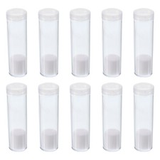 Round Coin Tubes, 10 Pack Coin Storage Tubes Coin Holders Fit 20.5mm, Clear
