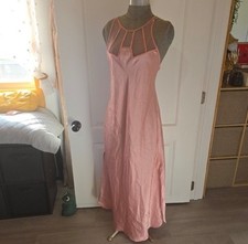 Vintage Victoria's Secret Gold Label Pink High Neck Maxi Slip Dress Nightgown, M