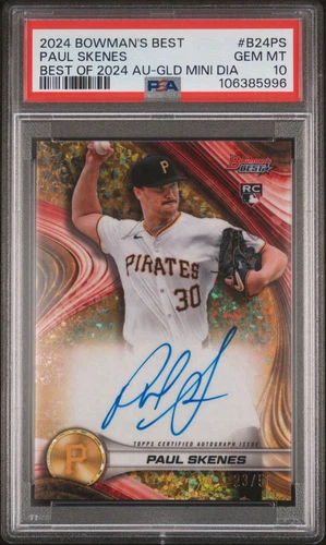 2024 Bowman’s Best Paul Skenes RC Gold Mini Diamond Auto 23/50 PSA 10