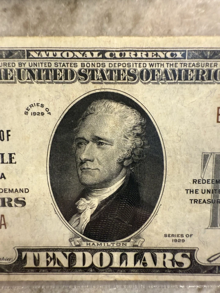 $10 1929 Thomasville North Carolina T1 NBN Choice VF 35PPQ - Image 3 of 4