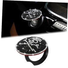 Bling Car Engine Start Crystal Skull Push Start Button Ring Sticker Black