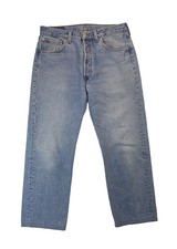 Levis Vintage 501 0193 Button Fly Light Wash Blue Denim Jeans Size 32x26 Hemmed