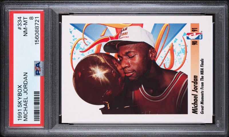 1991 Skybox #334 Michael Jordan PSA 8 NM-Mint Chicago Bulls HOF