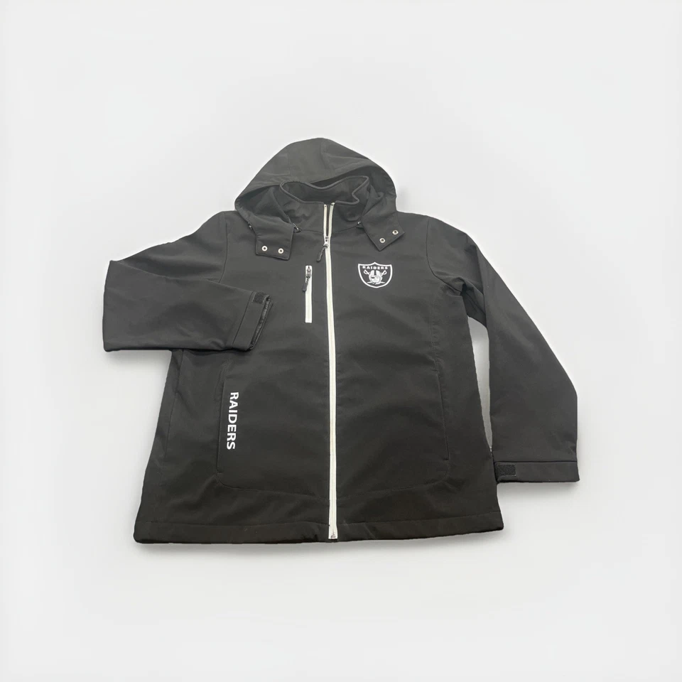 Oakland Raiders 全拉链夹克男式 L 码大号 NFL 足球 G III — 第 2/4 张图片