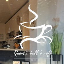 wall stickers frase tazza bar caffe' vetrofanie adesivi vetrine muri a0465