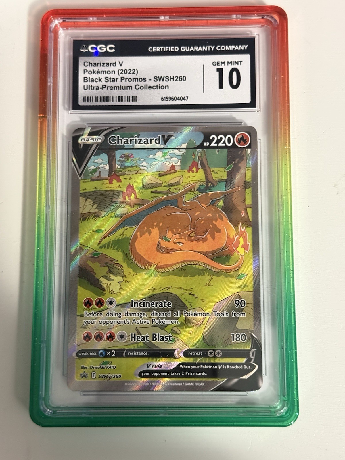 Pokemon Charizard V CGC 10 GEM MINT SWSH260 Ultra Premium Black Star Promo 