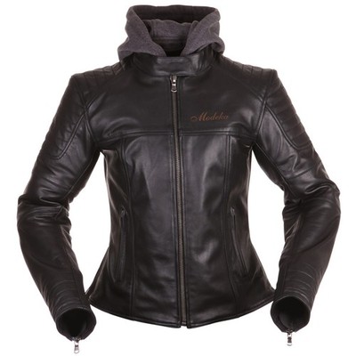Modeka Edda Lady Lederjacke schwarz Motorradjacke mit Kapuze Damen