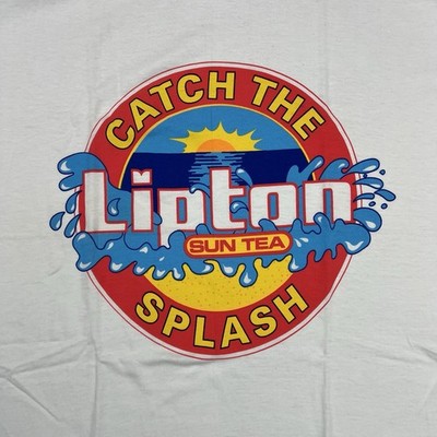 VTG 90s Lipton Sun Tea  Catch the Splash  Snack Tee Size XL All Sport 24x33 DS
