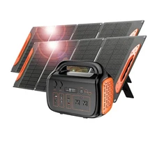GreenOE 1000W Generator 1024Wh Portable Power Station with 2x100W Solar panel