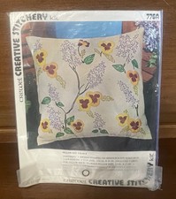 Vintage Lilacs Crewel Pillow Kit Vogart Creative Stitchery 13 X 13 Floral 776A