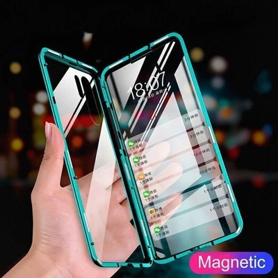 MARKENLOS 360 Grad Magnet Adsorption Metall Glas HandyTasche Schutz Fullbody HandyHülle DE