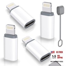 USB C Type C to Lightning Adapter MFi Certified 4 Pack 27W Fast Charging White