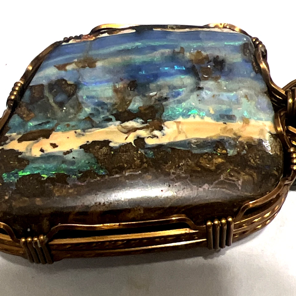 Arte rupestre unisex Bolo de ópalo y cobre de roca Foto 4 de 4