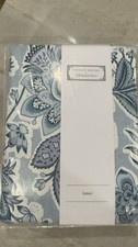 Company Store  VILLA D  ASCOLI Rahda Sateen Duvet Cover Queen Blue Floral Stripe
