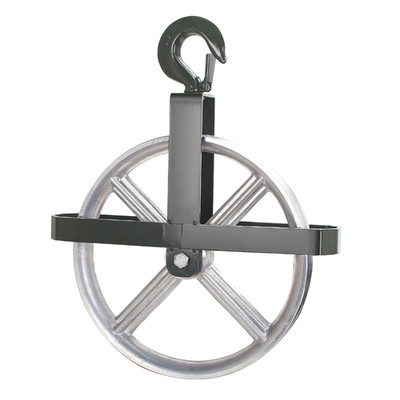 12'' Aluminum Scaffold Hoist Pulley Wheel with Ladder Hooks, 1000 lbs Capacity