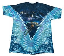 Vintage Star Wars Episode 1 The Phantom Menace Liquid Blue Tie Dye T-Shirt XL