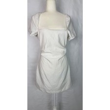 Zara White Summer Mini Dress Lined Criss Cross Back