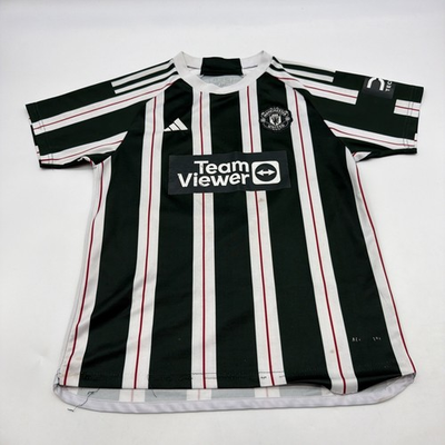 #ad Adidas Jersey Manchester United Men Size 28 Striped Logo Embroidered.#43459 $6.60