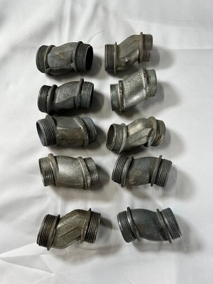 Lot of 10 Vintage Threaded Offset Pipe Elbows   AMCO AMADCO GNS PAT 6A5