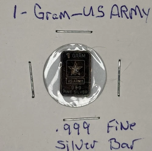1 Gram .999 Fine Silver Bar - US Army