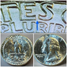 1960 Washington Quarter. FS-901. Type “B” Reverse. UNC! 90% Silver. WQ-01