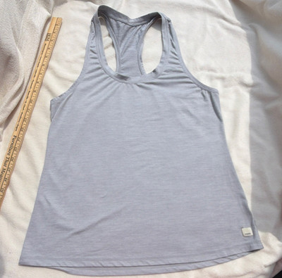 Vuori Women's Racerback Tank Scoop Neck Stretch Jersey Gray Size S Sleeveless