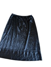 Lorraine Vintage Black Slip Dress Small Lace Trim Antron Nylon Half Slip Skirt