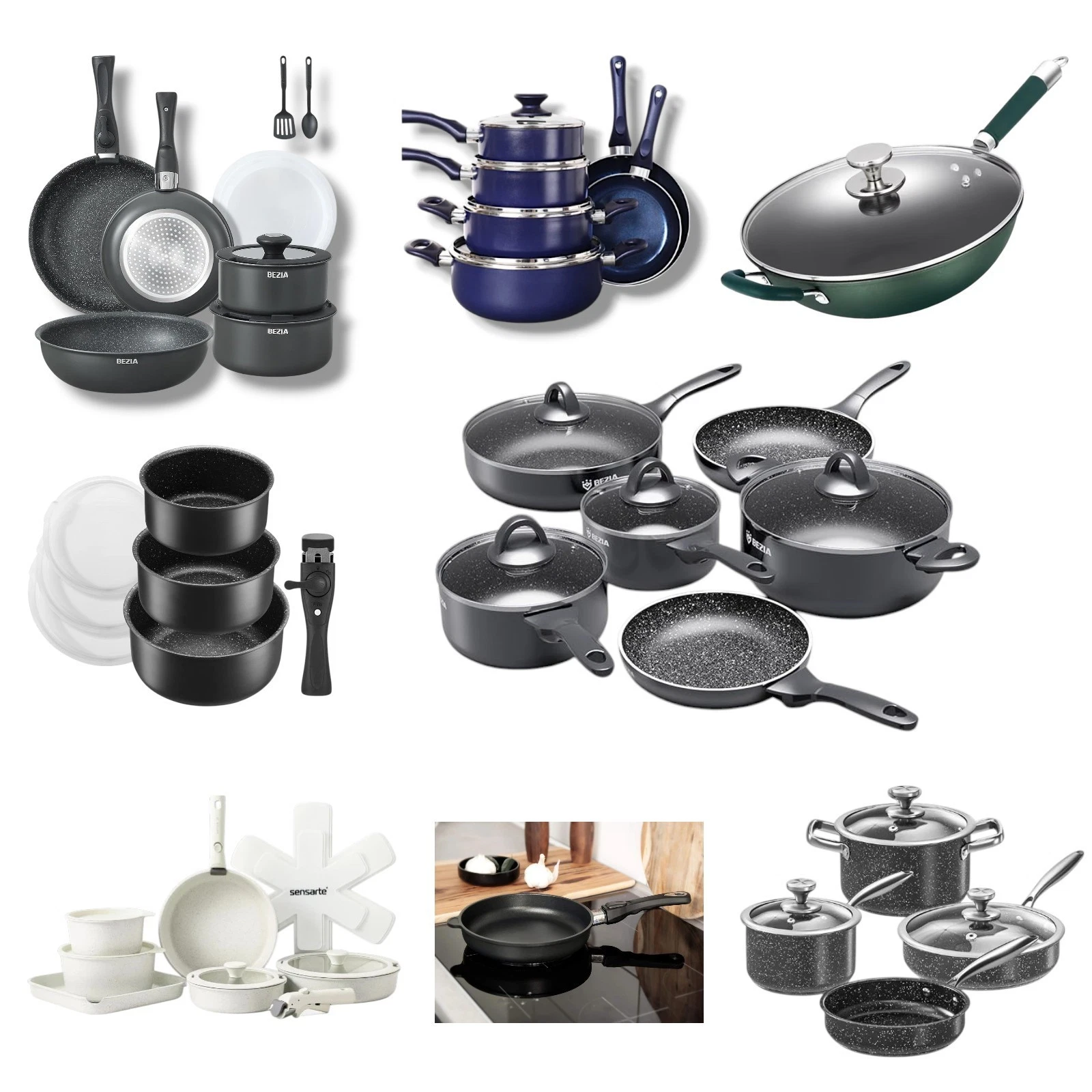 Pots and Pans - Frying Pans Cooking Food Preparation Different Types, Colours