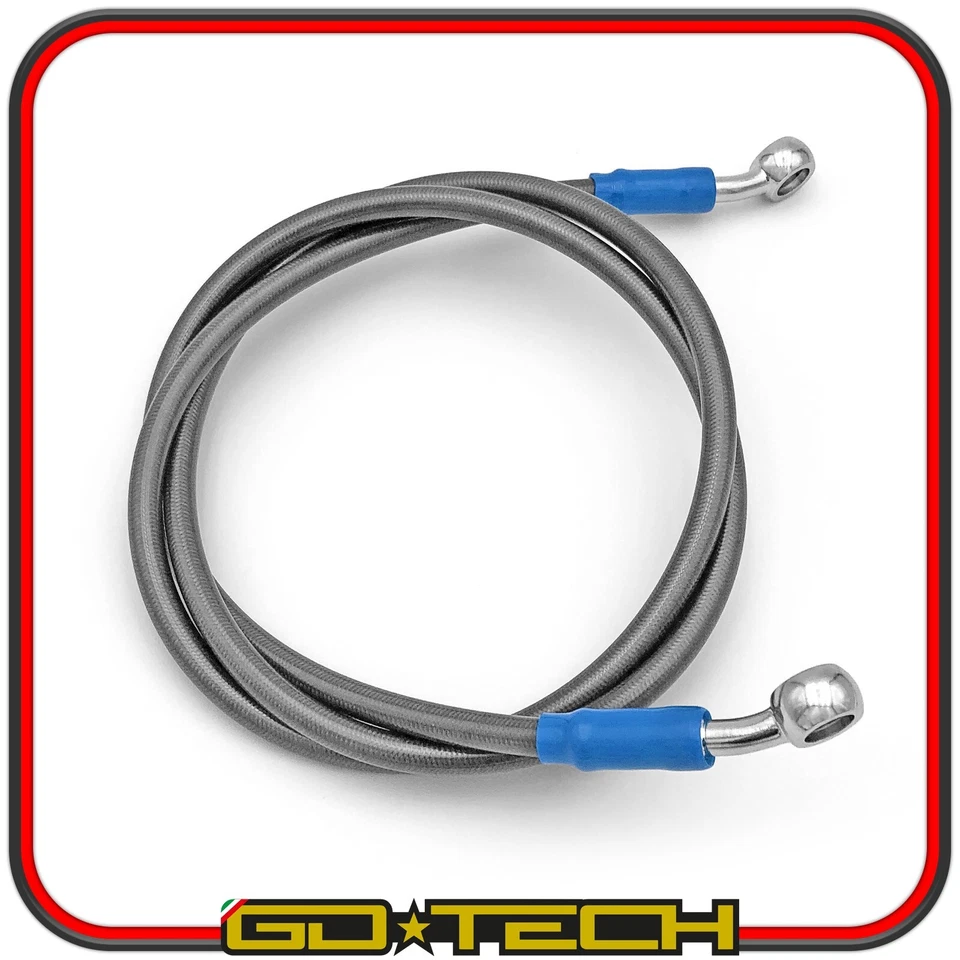 TUBO FRENO IN TRECCIA AERONAUTICO MOTO SCOOTER RACING UNIVERSALE 120 cm GRIGIO - Image 3 of 4