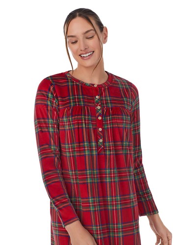 Aria Collection Women's -Size XL- Knit Velour Long Sleeve Ballet Nightgown, SOFT - 第 4/15 張圖片