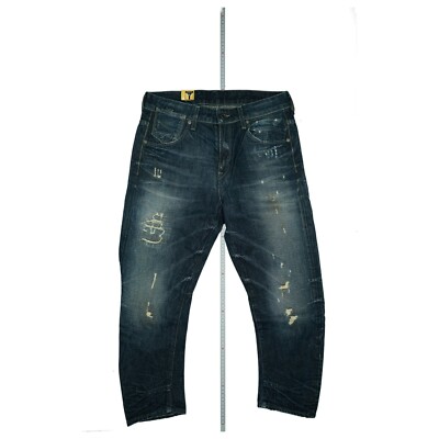 G-STAR A Crotch Loose Tapered WMN Jeans destroy Hose W27 L32 dirty used Blau NEU
