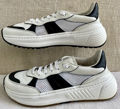 Bottega Veneta Speedster White/Black Leather Mesh Sneakers EU US W 