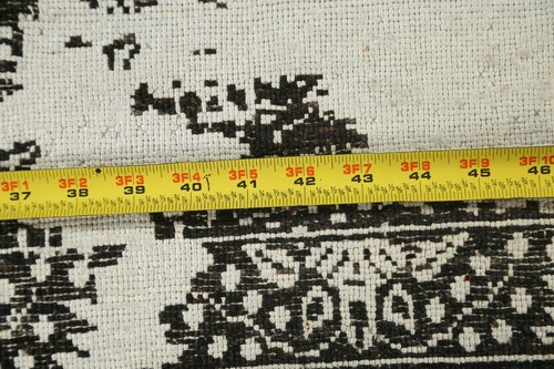 Wool/ Silk BLACK & SILVER Distressed Look Area Rug Hand-knotted Floral 6x9 ft. - Picture 12 of 12