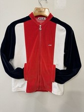 VTG 80s FILA Velour Track Suit Jacket SZ USA 38 Sportswear Streetwear Italy Made