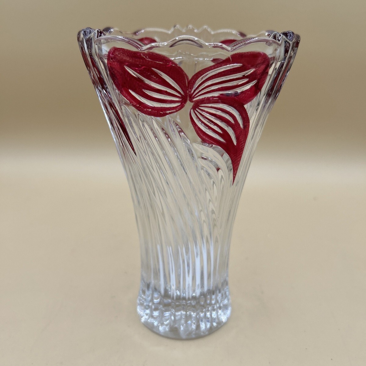 Vintage German Ruby red lead crystal Anna Hutte Bleikristall 7-3/4