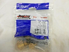 Proline Brass 1/2" F x 1/2" PF 631-103HC Push-Fit Drop Ear Elbow