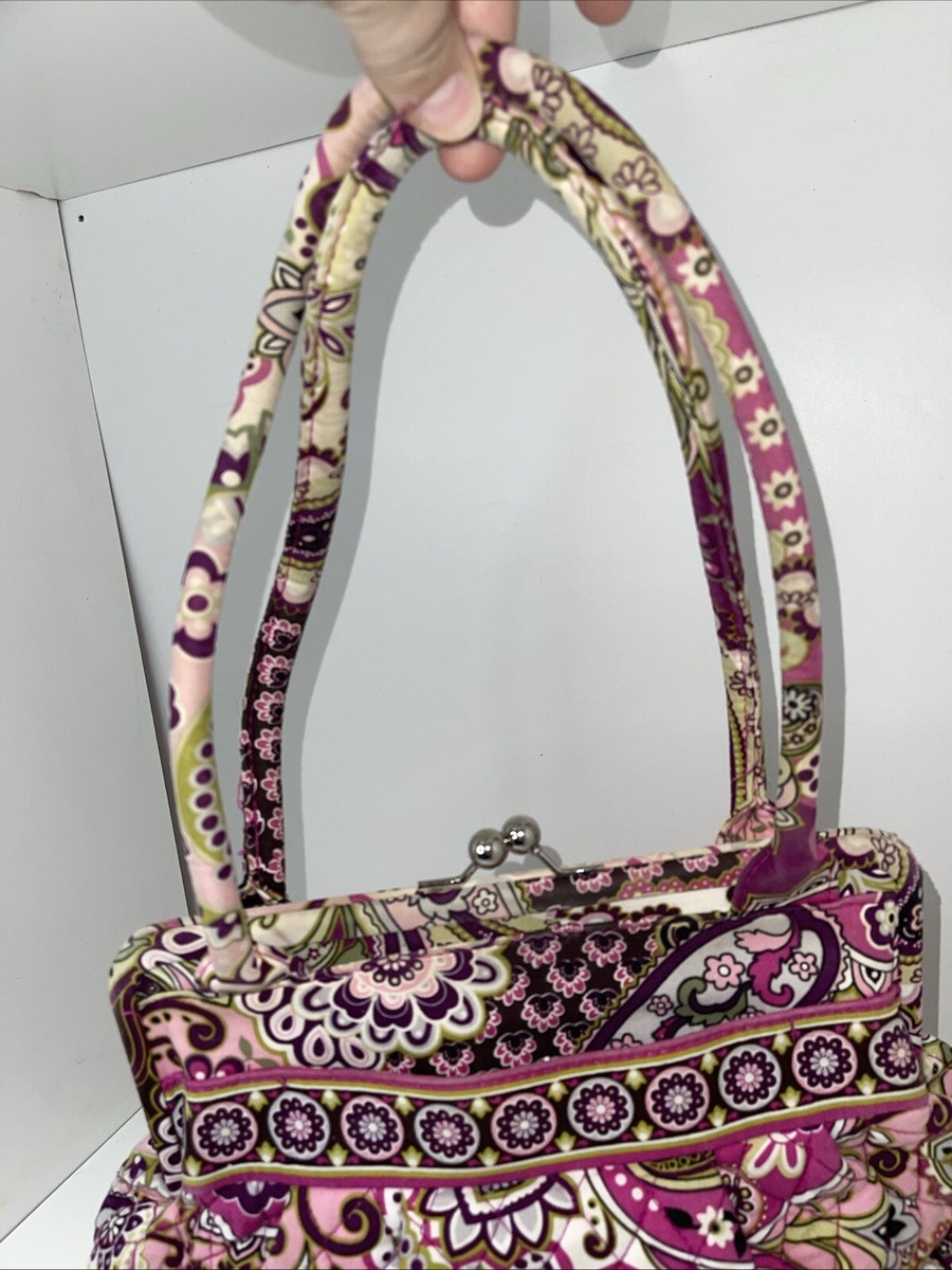 Vera Bradley Very Berry paisley metal frame clasp pockets purse